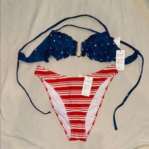 NWT Cupshe Firecracker Fizz Bikini set